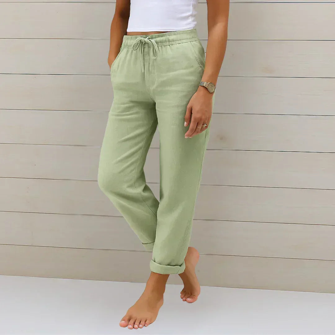 Helena™ | Pantalón Elástico de Lino