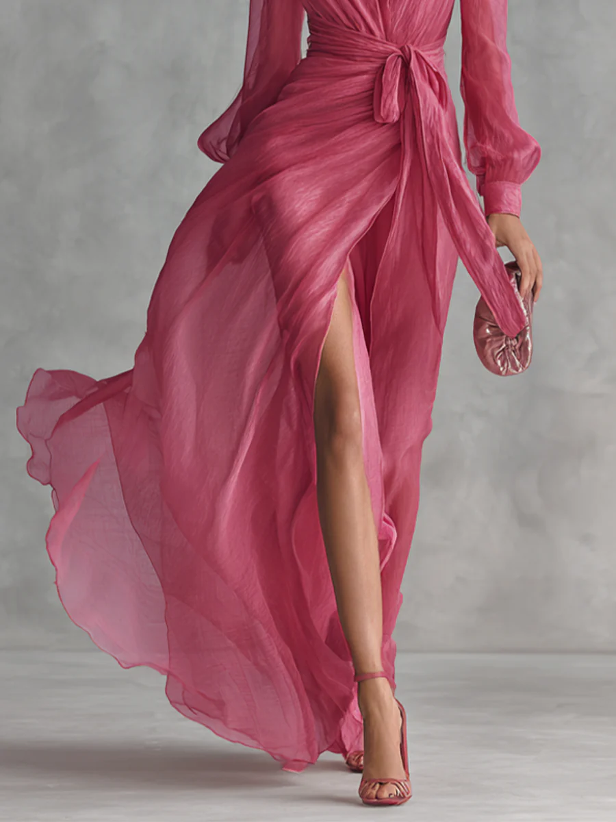 Lydia | Vestido de Chifón Rosa