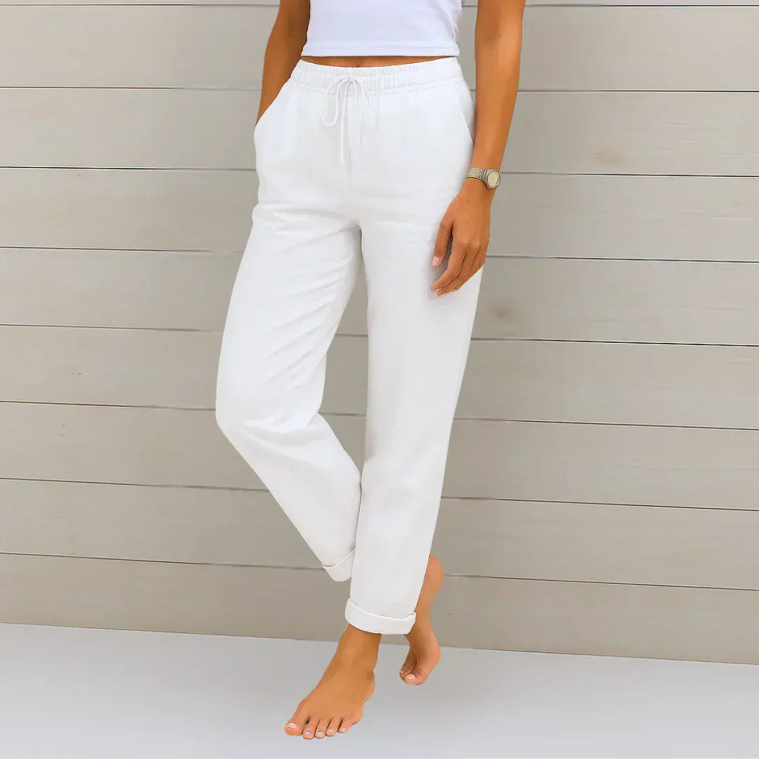 Helena™ | Pantalón Elástico de Lino