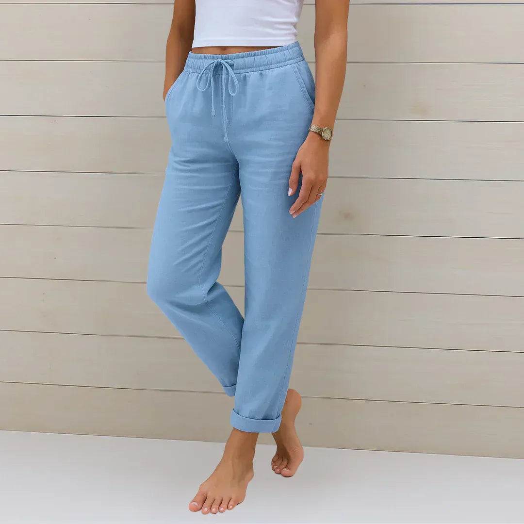 Helena™ | Pantalón Elástico de Lino
