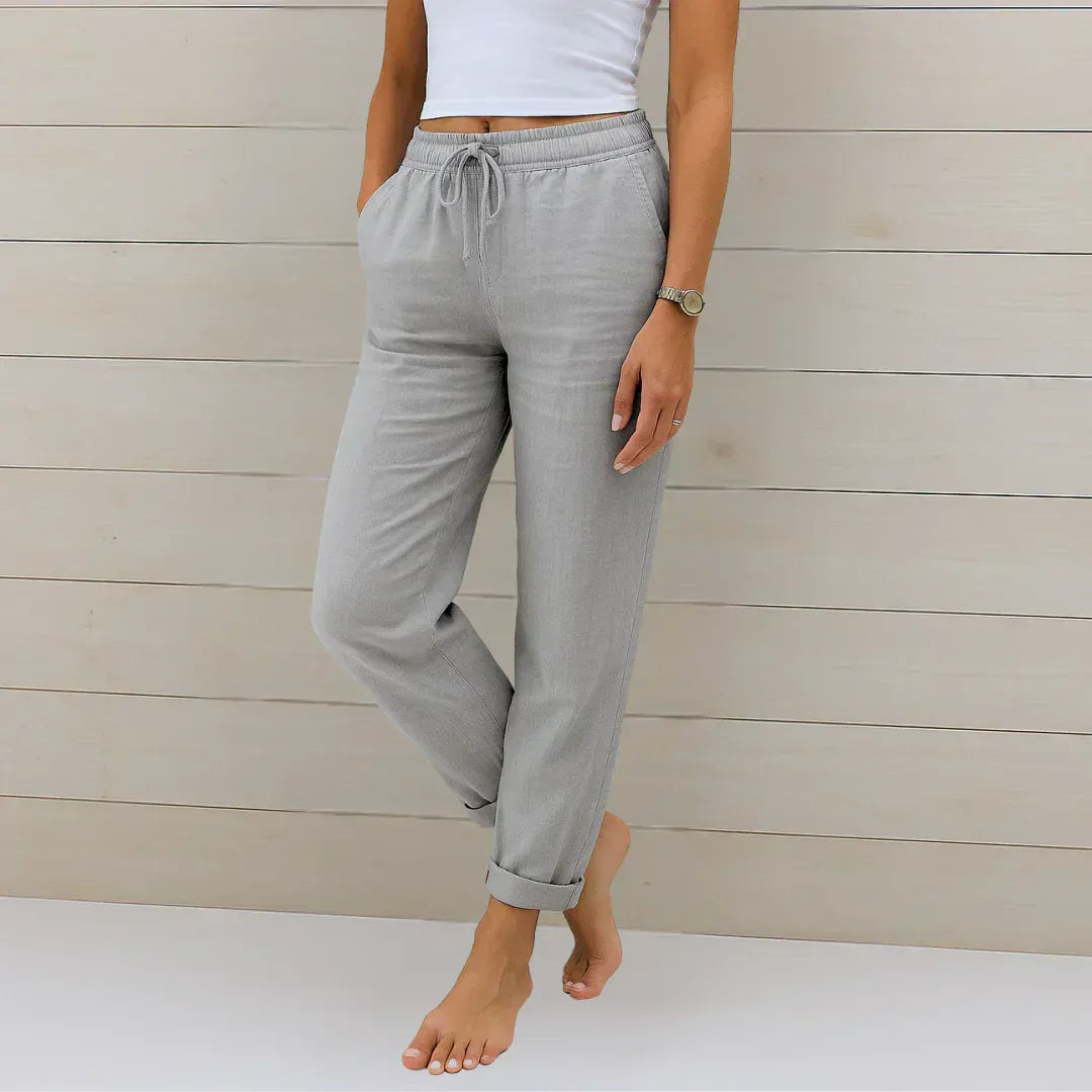 Helena™ | Pantalón Elástico de Lino