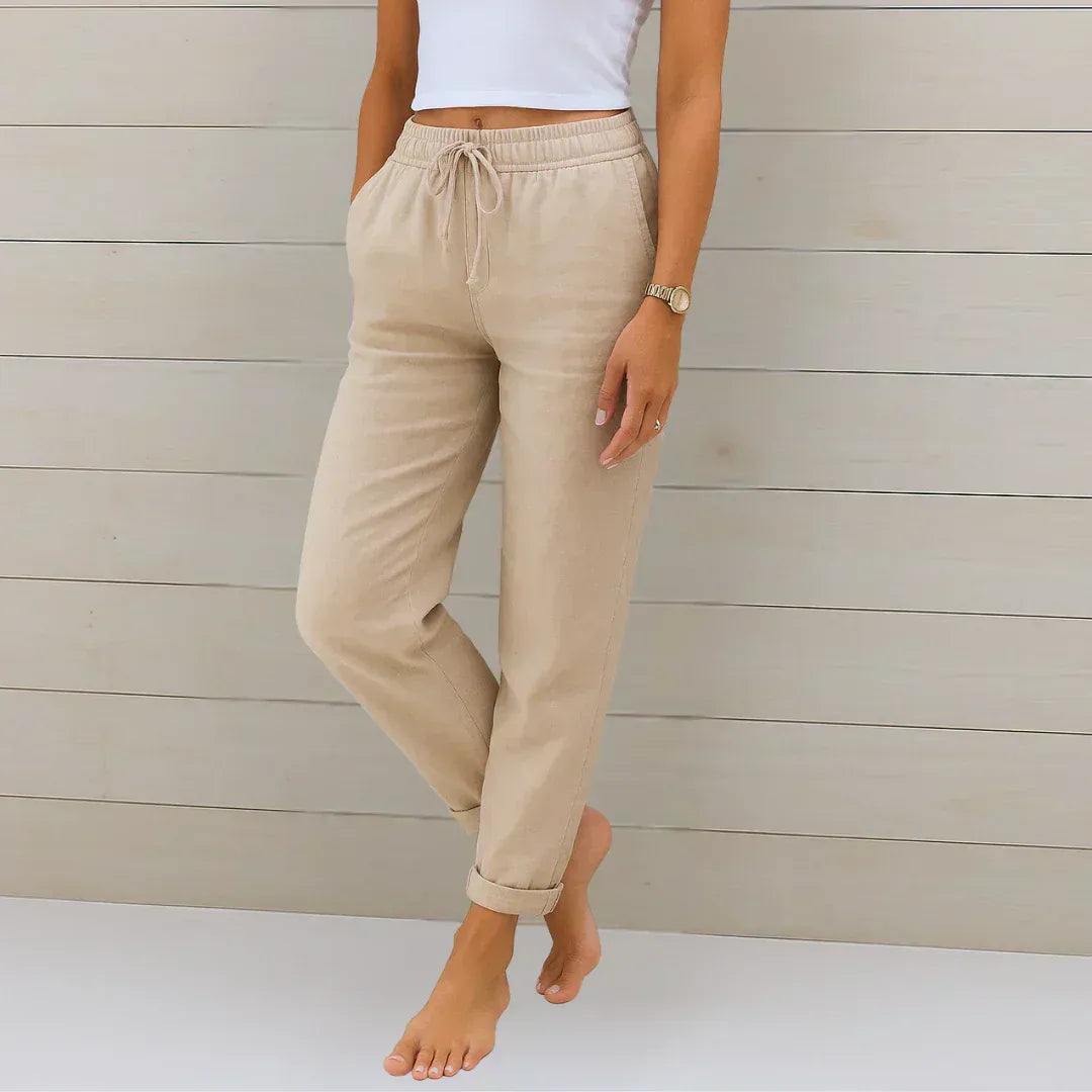 Helena™ | Pantalón Elástico de Lino